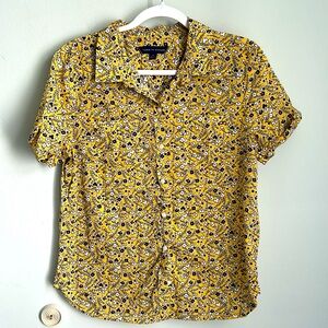 Tommy Hilfiger Yellow and Black Patterned Shirt